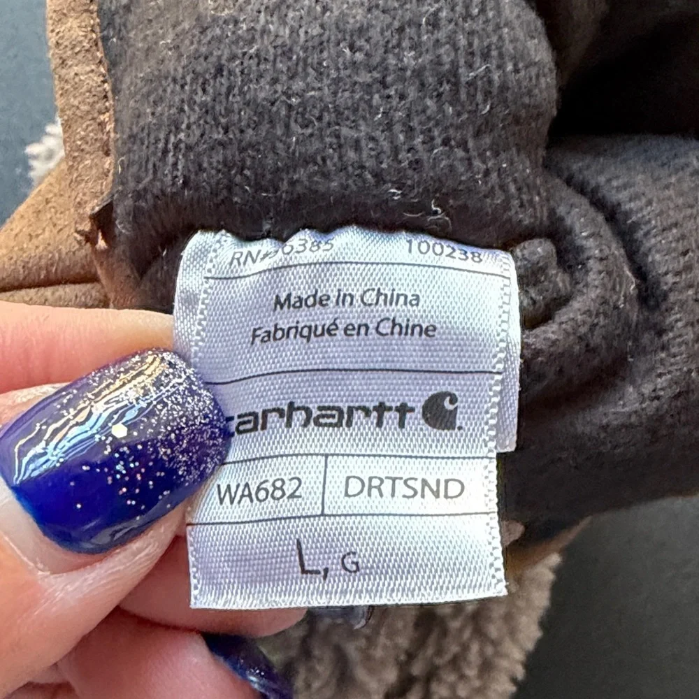 Carhartt Fleece Sherpa Gloves in Beige Size Large